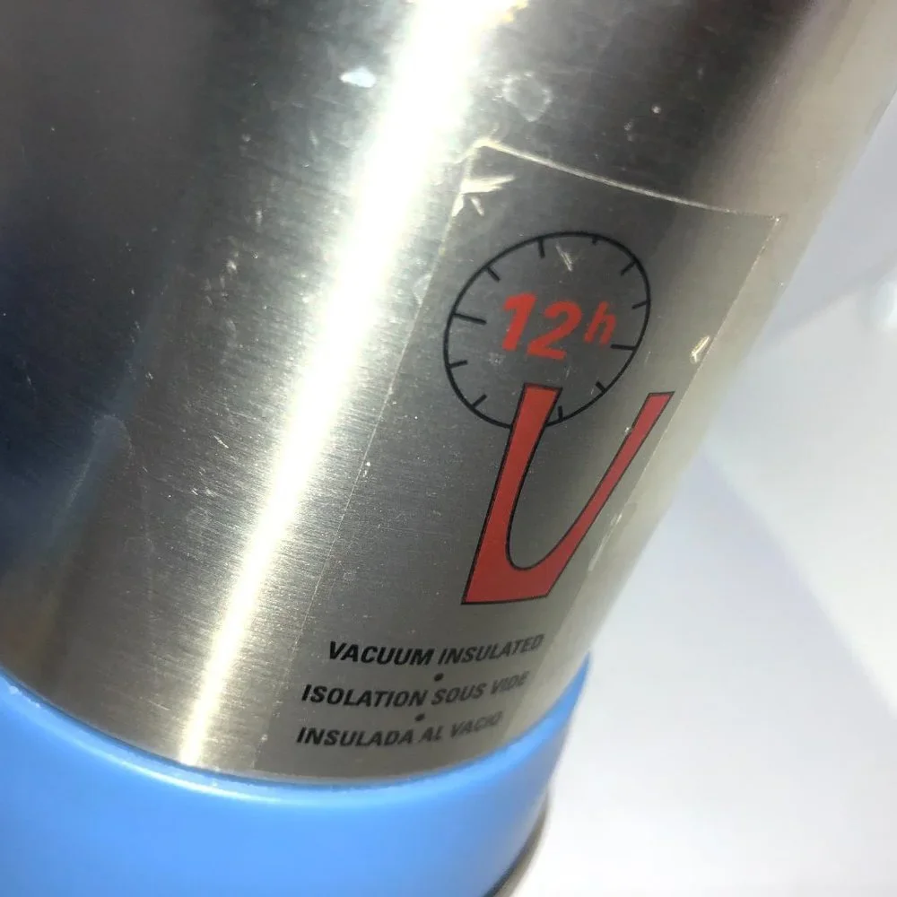 Trudeau Vacuum Insulated 12 HR Thermos‎ Stainless Steel & Blue